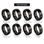 font options for inside engraving on black test tubes rack rings