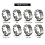 font options for inside engraving on grey test tubes rack rings