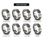 font options for inside engraving on gray test tubes rack rings