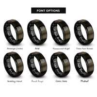 font options for inside engraving on gunmetal & black test tubes rack rings