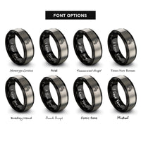 font options for inside engraving on black & grey tester glass rings