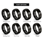 font options for inside engraving on black tester glass rings