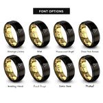 font options for inside engraving on black & gold testing beaker rings
