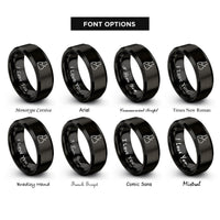 font options for inside engraving on black testing beaker rings
