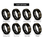 font options for inside engraving on gunmetal & black tetrahedron rings