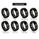 font options for inside engraving on black texas rings