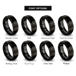 font options for inside engraving on black texas rings
