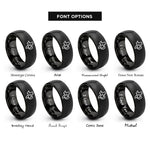 font options for inside engraving on black texas rings