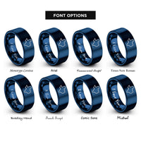 font options for inside engraving on blue texas rings