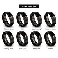 font options for inside engraving on black texas flag rings