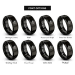 font options for inside engraving on black texas flag rings