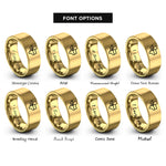 font options for inside engraving on gold texas flag rings
