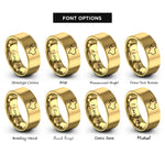 font options for inside engraving on gold texas rings