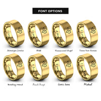 font options for inside engraving on gold texas rings