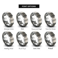 font options for inside engraving on silver texas rings