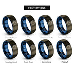 font options for inside engraving on gunmetal & blue texas rings