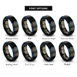 font options for inside engraving on gunmetal & blue texas rings