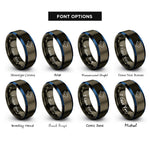 font options for inside engraving on gunmetal & blue texas rings