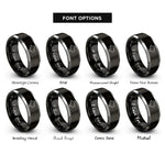 font options for inside engraving on black & grey texas state rings