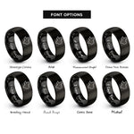 font options for inside engraving on black texas state rings