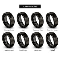 font options for inside engraving on black texas state rings