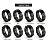 font options for inside engraving on black texas state rings