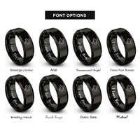 font options for inside engraving on black texas state rings