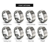 font options for inside engraving on gray texas state rings
