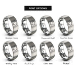 font options for inside engraving on silver texas state rings