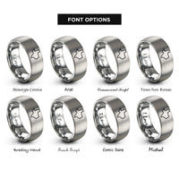 font options for inside engraving on silver texas state rings