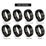 font options for inside engraving on black texel guinea pig rings