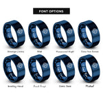 font options for inside engraving on blue thai gloves rings