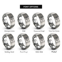 font options for inside engraving on silver thai gloves rings