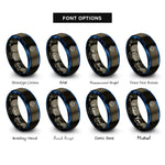 font options for inside engraving on gunmetal & blue thai gloves rings