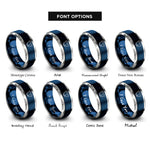 font options for inside engraving on blue & silver thai pads crossed rings