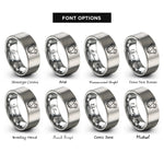 font options for inside engraving on gray thai pads crossed rings