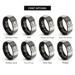 font options for inside engraving on black & grey thailand flag rings