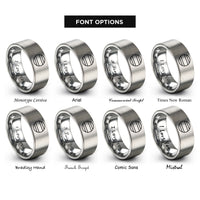 font options for inside engraving on silver thailand flag rings