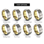 font options for inside engraving on gold & silver thailand map rings