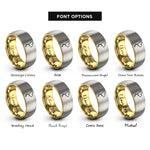 font options for inside engraving on gold & silver thailand map rings