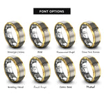 font options for inside engraving on gold & silver thailand map rings