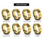 font options for inside engraving on gold thailand map rings