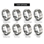 font options for inside engraving on silver thailand map rings