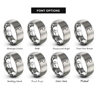 font options for inside engraving on silver thailand map rings