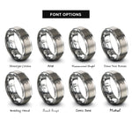 font options for inside engraving on grey thailand map rings