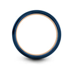 rings for men presents – chicken nuggets engraving on blue & rose gold tungsten wedding band