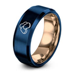 rose gold & blue tungsten chicken nuggets ring