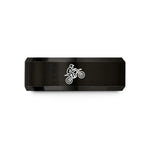 thank you present for her – black tungsten dirt bike wheelie wedding band