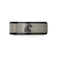 unique thank you presents – black & silver tungsten reach stacker wedding band