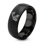 thank You for A Gift – black tungsten reach stacker ring